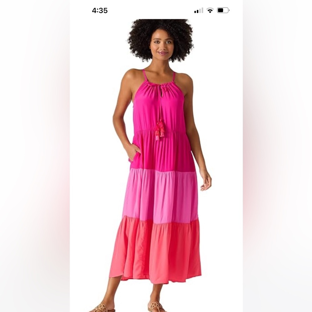 Tommy Bahama Tiered Colorblock Midi Dress